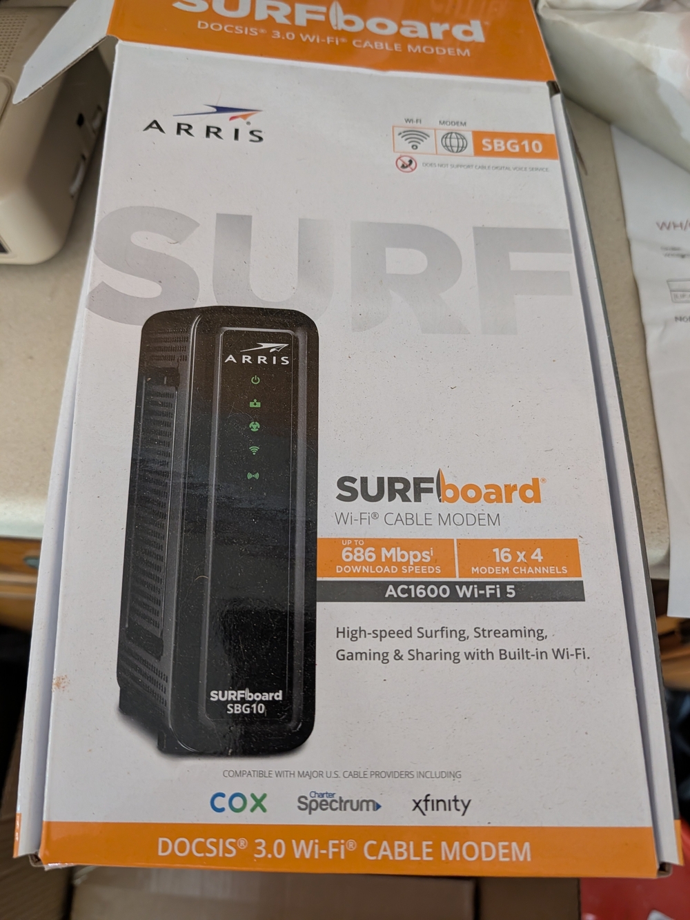 ARRIS SURFboard SBG10 Black Wi‑Fi Cable Modem